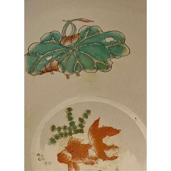Vintage￼Mandarin Family Porcelain Fishbowl Planter Chinese Vase Hand Painted - Picture 6 of 12
